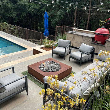 Slope Serenity: Elevated Outdoor Oasis with Hillside Pool