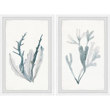 Corals in Blue Diptych, 48"x36"