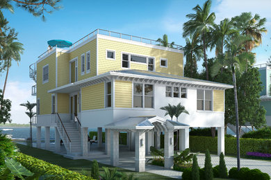 Design ideas for a beach style exterior in Miami.
