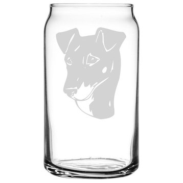 Manchester Terrier Dog Themed Etched All Purpose 16oz. Libbey Can Glass