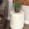 White Fiber Clay Industrial Outdoor Stool, 17 " x 15 " x 15 "