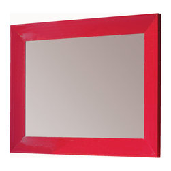 Viena 55" 1/4 mirror wall. Red. - Bathroom Mirrors
