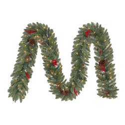 Winslow Artificial Garland with 100 Clear Lights - Christmas Trees