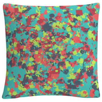 Speckled Colorful Splatter Abstract 9 By Abc Decorative Throw Pillow