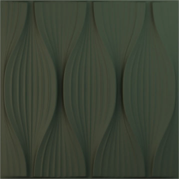Willow EnduraWall 3D Wall Panel, 19.625"Wx19.625"H, Satin Hunt Club Green