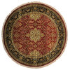 Kashan Revival Round Rug, 7'X7' Hand Knotted 100% Wool Fine Oriental Rug