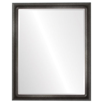 Pasadena Framed Rectangle Mirror, Black Silver, 21"x25"