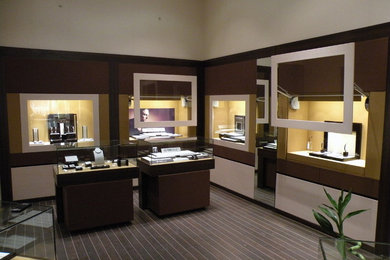 Example of a minimalist home office design in Other