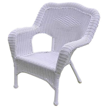 Pemberly Row Patio Arm Chair in White (Set of 2)