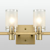 Gold Modern Wall Sconce Lighting Fixture with Frosted Glass Shade