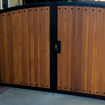 Distressed Redwood Driveway Gate