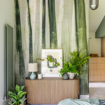 Feature wall in bedroom