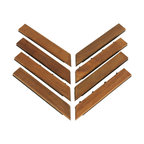 U-Snap Corner Piece Interlocking Flooring, Solid Teak Wood, Set of 8
