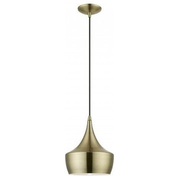 1 Light Pendant In Mid Century Modern Style-18 Inches Tall and 9.5 Inches Wide
