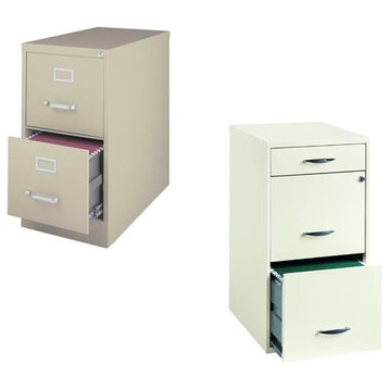 Value Pack (Set of 2) 2 Drawer File Cabinet in Putty and White