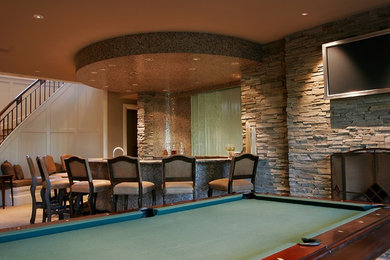 Family room - traditional family room idea in Portland