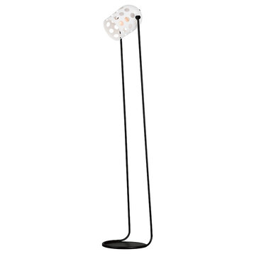 Maxim Lighting Dottie 1 Light Floor Lamp, Black/White - 21249WTBK