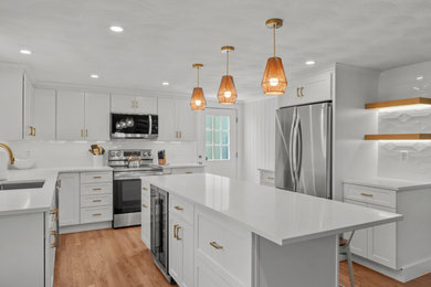 Inspiration for a coastal kitchen remodel in Providence