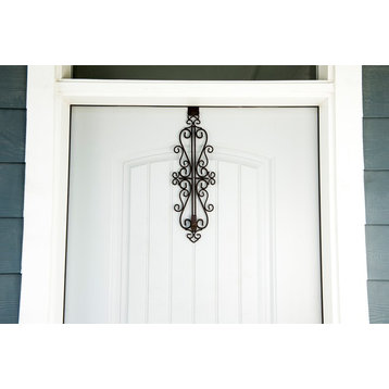 Adjustable Wreath Hanger for Door, Colonial, Brown