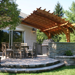Outdoor Kitchen Cantilevered Pergola - Pergolas