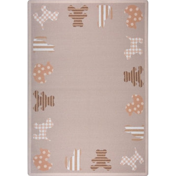 Kid Essentials, Infants And Toddlers Frisky Friends Rug, Beige, 10'9"X13'2"