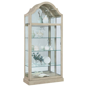 Mirrored Back Sliding Door Curio With Puck Light by Pulaski Furniture