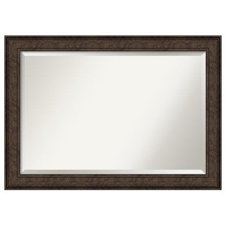 Ridge Bronze Beveled Bathroom Wall Mirror - 41.5 x 29.5 in.