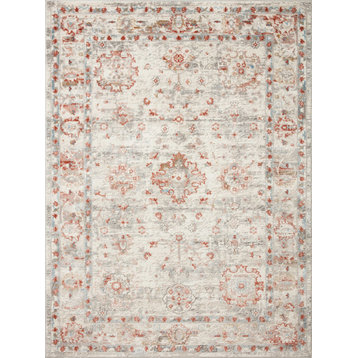 Loloi Estelle Est-01 Traditional Rug, Ivory and Rust, 6'7"x9'10"