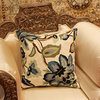 Ivory Cream French Floral Elements Toss Pillow Cover, Handmade Wool 18x18"