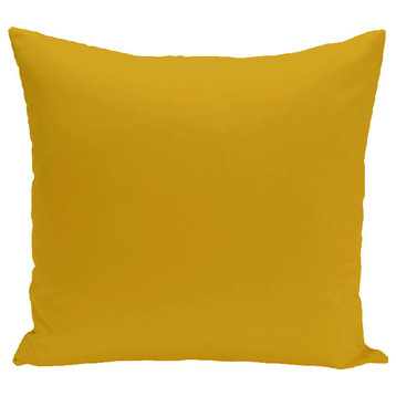 Solid Print Pillow, Mustard, 16"x16"