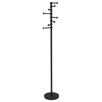 Freestanding Coat Rack with Six Pivoting Pegs, Oil Rubbed Bronze