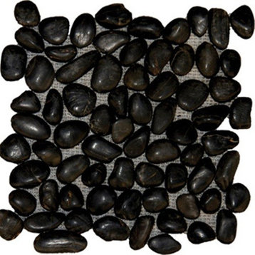 Polished Black Pebbles Granite Tile