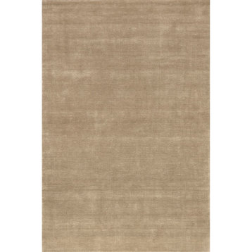 Arvin Olano Arrel Speckled Wool-Blend Area Rug, Fawn 6' x 9'