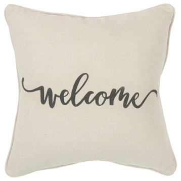 Rizzy Home T14963 Sentiment 20"x20" Pillow Cover Natural