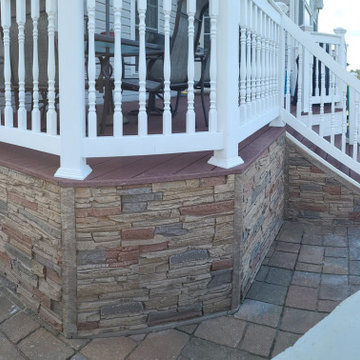 Desert Sunrise Stacked Stone Porch Skirting