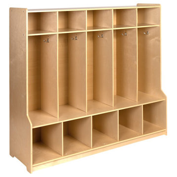 Flash Wooden 5 Section Storage Organizer, 48"H x 48"L in Natural - MK-LCKR001-GG