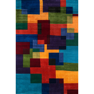 New Wave Hand-Tufted Rug, Multi, 5'3"x8'