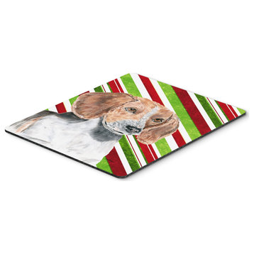 English Foxhound Candy Cane Christmas Mouse Pad/Hot Pad/Trivet