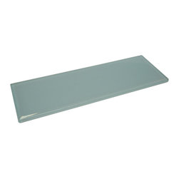 4x12 Glossy Soft Grey Subway Glass Mosaic Tiles - Home Accessories & Decor