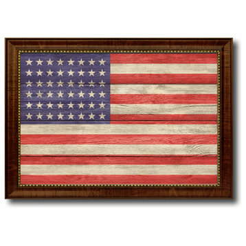 Revolutionary War 48 Stars Military Textured Flag Print, 19"X27"