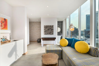 Trendy living room photo