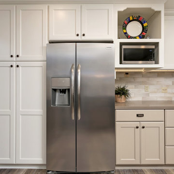A wine enthusiasts kitchen with a french cafe feel