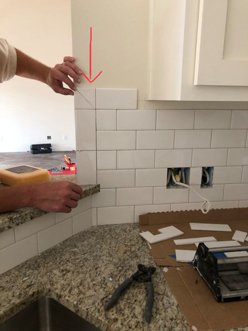wrapping subway tile around corner