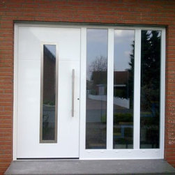 Stainless Steel Glossy Contemporary Entry Door - Front Doors