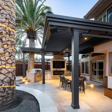 Motorized Pergola for Outdoor Kitchen