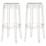 Interior Trade Furniture - Acrylic Ghost Stools, Set of 2, Smoke, Bar Height - The silhouette-inspired design of this ghost bar stool is a sure attention-grabber that coordinates with any color scheme. Constructed with transparent acrylic, this stunner includes non-marking feet that both help protect sensitive floors and stabilize the stool. This item is sold as a set of two and will arrive fully assembled.