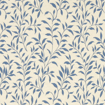 Blue And Beige Floral Reversible Matelasse Upholstery Fabric By The Yard