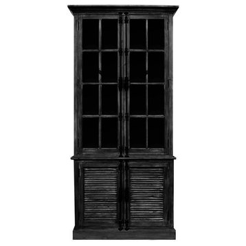 Glass Casement French Cabinet, Black
