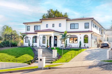 Mediterranean exterior home idea in Los Angeles