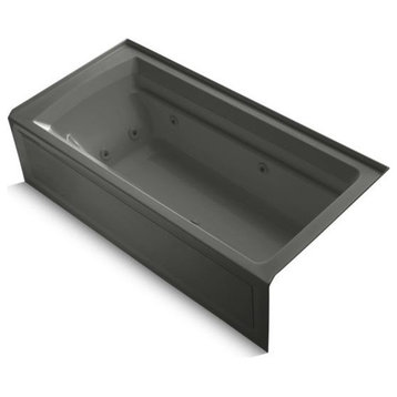 Kohler Archer 72"x36" Alcove Whirlpool With Right-Hand Drain, Thunder Gray